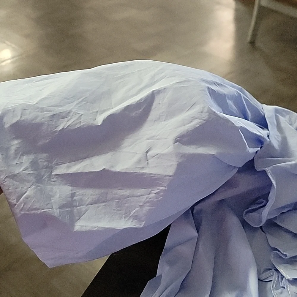 NWT Vestique Light Blue Ruffle  Wrap Size Small Dress - Picture 6 of 7